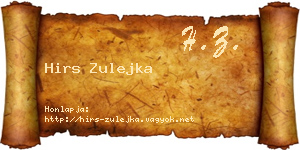 Hirs Zulejka névjegykártya